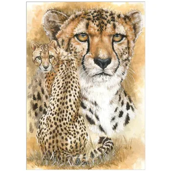 

Full round diamond painting Animal cheetah 5D DIY diamond embroidery mosaic landscape art kit home decoration