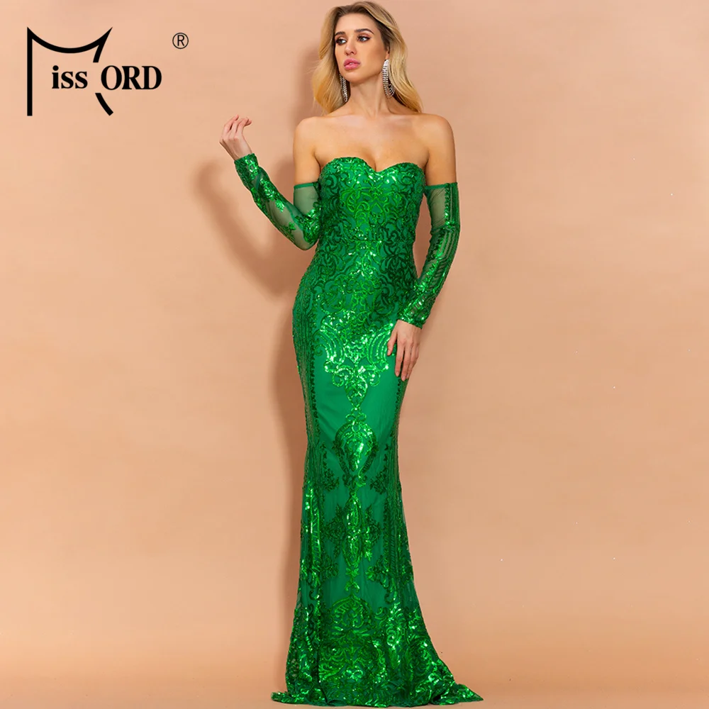 Missord 2020 Women Sexy Off Shoulder Sequin