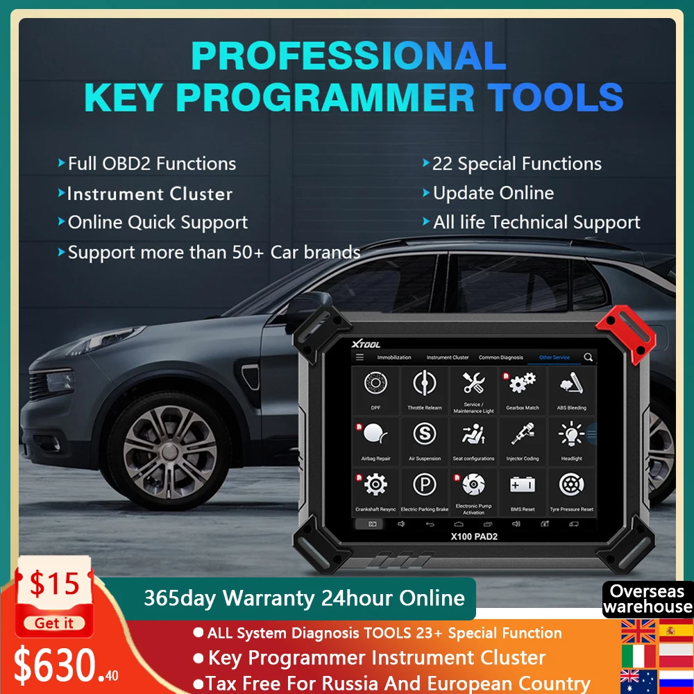 Оригинальный X100 PAD2 для XTOOL pad 2 лучше чем X300 Pro3 автомобильный программатор ключей с
