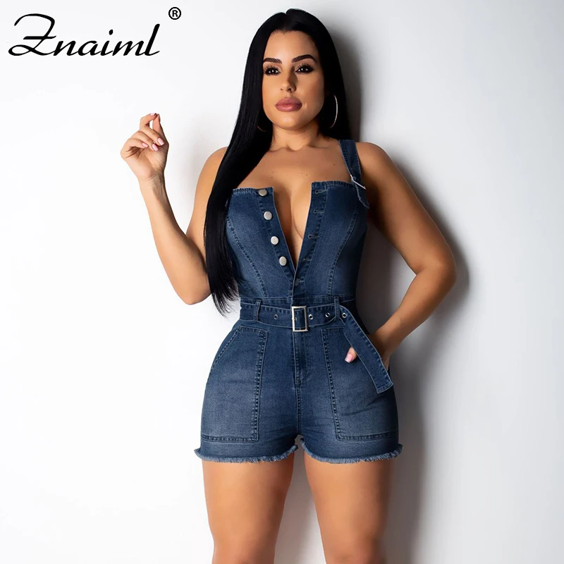 Women's Jeans Bodysuit Sleeveless Turn Down Collar Denim Playsuits Cotton Short Jeans Rompers Casual Party Women's Jumpsuit 2020 Women's Jeans Bodysuit Sleeveless Turn Down Collar Denim Playsuits Cotton Short Jeans Rompers Casual Party Women's Jumpsuit 2020