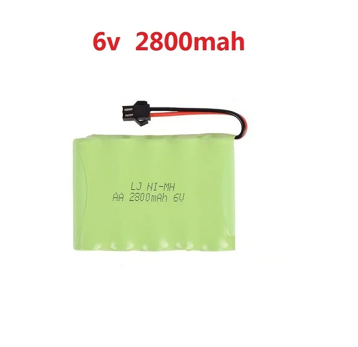 YUKALA 6V 2800mAh Ni-MH AA батарея с зарядным устройством для RC грузовиков/RC автомобилей/RC лодки/RC Танк SM/JST/пробка из Тамия 6 v 2800 mah - Цвет: Бургундия