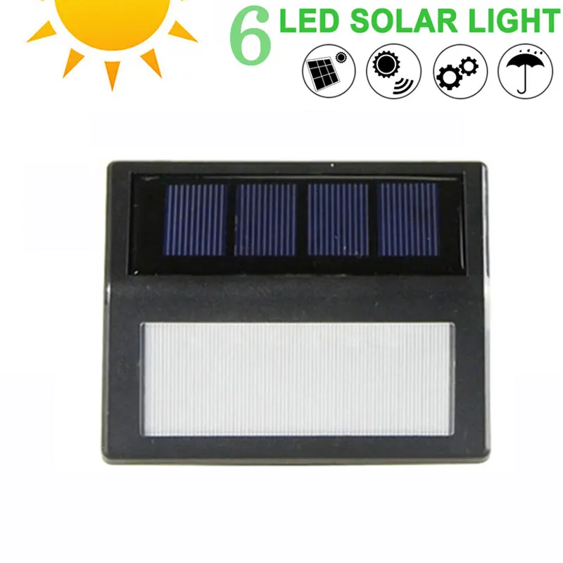 

6 LED Solar Lamp Motion Sensor Waterproof Solar Wall Light Porch Path Street Fence Garden Stairs Corridor Emergency Sconce