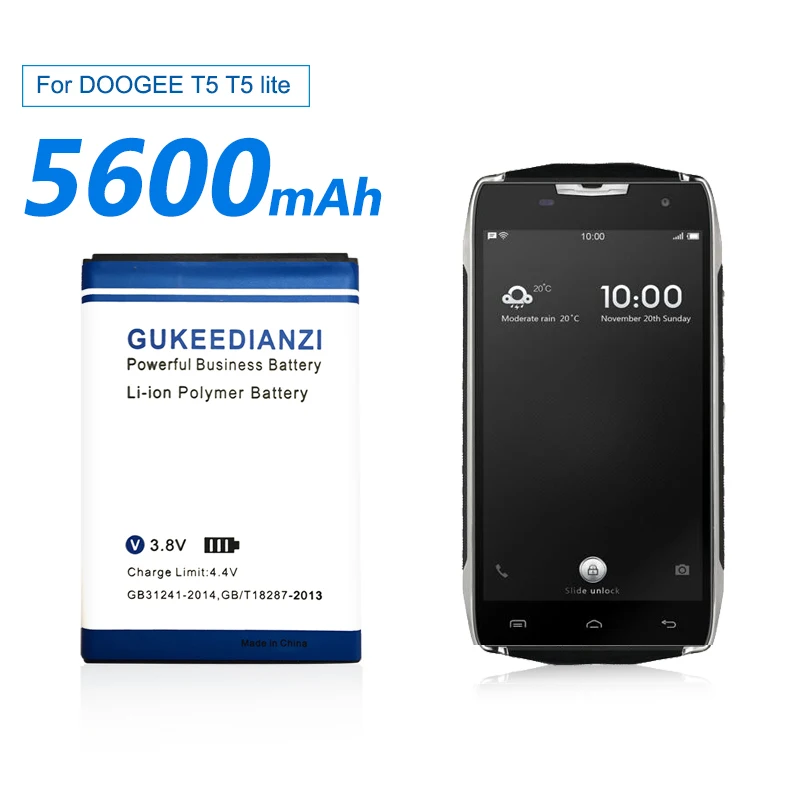 GUKEEDIANZI высокое качество BAT16464500 батареи 5600 мАч Для DOOGEE T5 T5 Lite литий-ионный полимерный аккумулятор для телефона