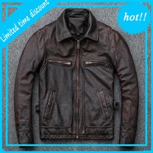 Осенне-зимняя винтажная куртка из натуральной кожи, локомотив, Ретро стиль, топ из воловьей кожи, мужская куртка большого размера, европейский стиль, США