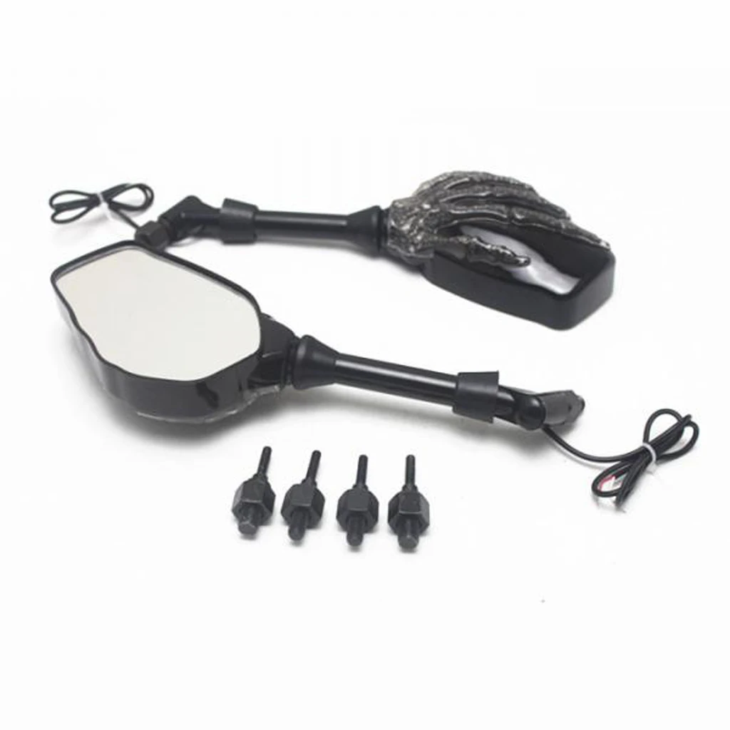 1 пара боковое зеркало заднего вида Скелет шаблон для мотоцикла, скутера, мопеда велосипеда