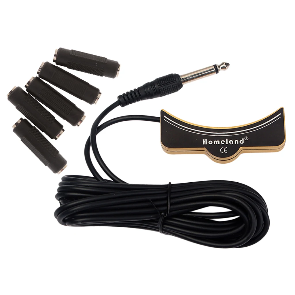 1Piece Acoustic Classical Guitar Sound Hole Pickup + 5pieces Female to Female Audio Adapter Jack