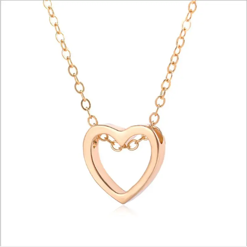 Gold Ожерелье с надписью «I Love You» на 100 языках, розовое золото, ожерелье с сердечком и подвесками, свадебные подарки на день Святого Валентина - Цвет: Gold