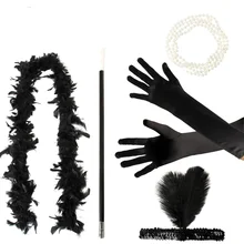 5 pçs/set flapper menina fantasia vestido acessórios hen festa charleston gângster gatsby kit traje tc21(China)
