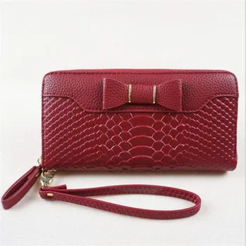 

2019 Women Long Wallets Female Candy Color Bow Coin Purse Phone Cion Card Holders Wallet Lady Large Capacity PU Leather Wallet