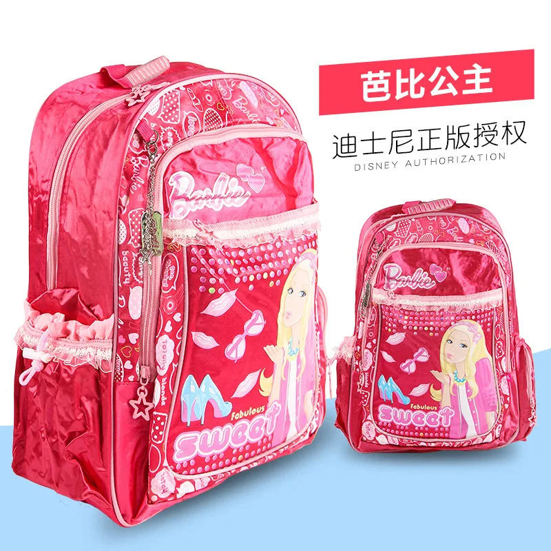 

Barbie Effortless Burden Relieving Backpack Children Girls School Bag Primary School 1-3 Grade GIRL'S Princess Cartoon Cute