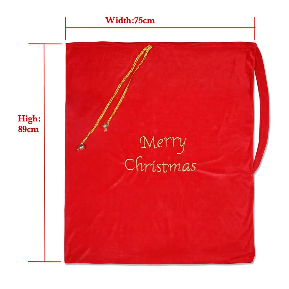 Merry Christmas Santa Sack Costume Velour Santa Bag Unisex-Adults#3O10