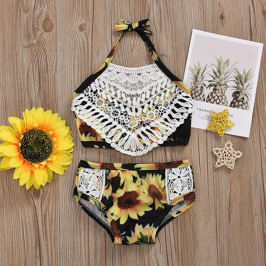 girls sunflower swimsuit