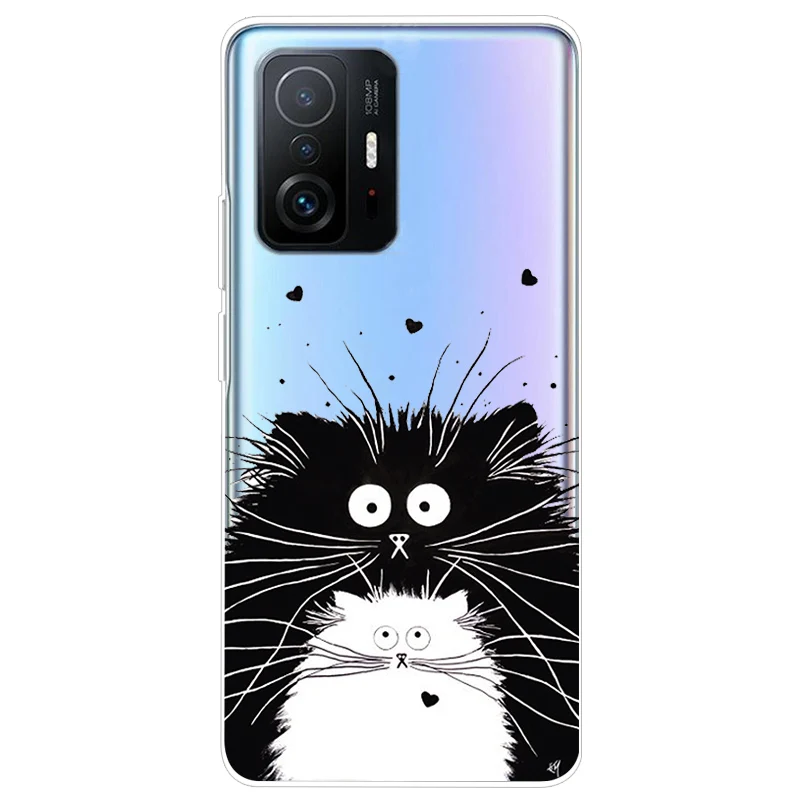 Soft TPU Silicone Clear Cartoon Case for Xiaomi 11T Pro - Transparent Protective Phone Cover