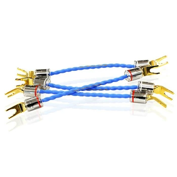 

Hi-end 770L Audio Speaker Terminal Jumper Cable with Banana plug spade connector 15mm