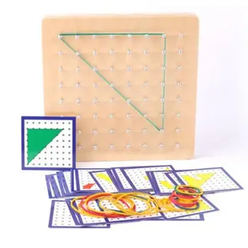 

Baby Toy Montessori Creative Graphics Rubber Tie Nail Boards with Cards E65D