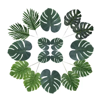 

Tropical Plant Leaves Artificial Leaves Hawaiian Palm Luau Party Supplies Decorations Aloha Jungle Beach Birthday Decor for home