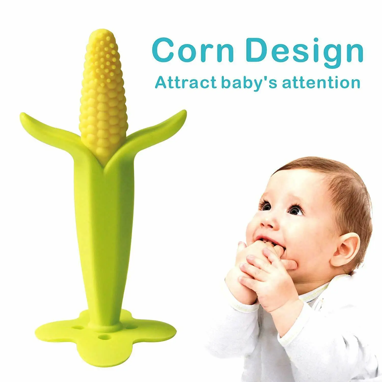 

Baby Silicone Training Toothbrush BPA Free Corn Shape Safe Toddle Teether Chew Toys Banana Teething Gift For Infant Baby Chewing
