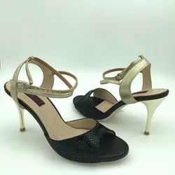Argentina Tango Dance Shoes  Party Shoes Wedding Shoes  leather outsole T628284BSGL 9cm heel 7.5cm available shipping free