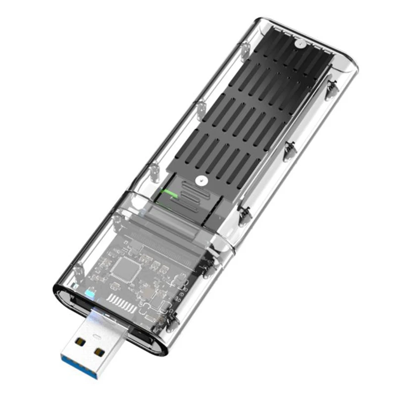 Внешний M.2 NGFF SATA SSD корпус высокоскоростной USB3.0 Gen1 5 ГБ/сек. Прозрачный чехол для