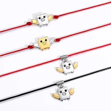 Yinyuanmei настраиваемый корейский стиль S925 тонкий серебряный красный веревочный браслет на ногу женский ткацкий год Fate zhu shi pin Европа и Америк