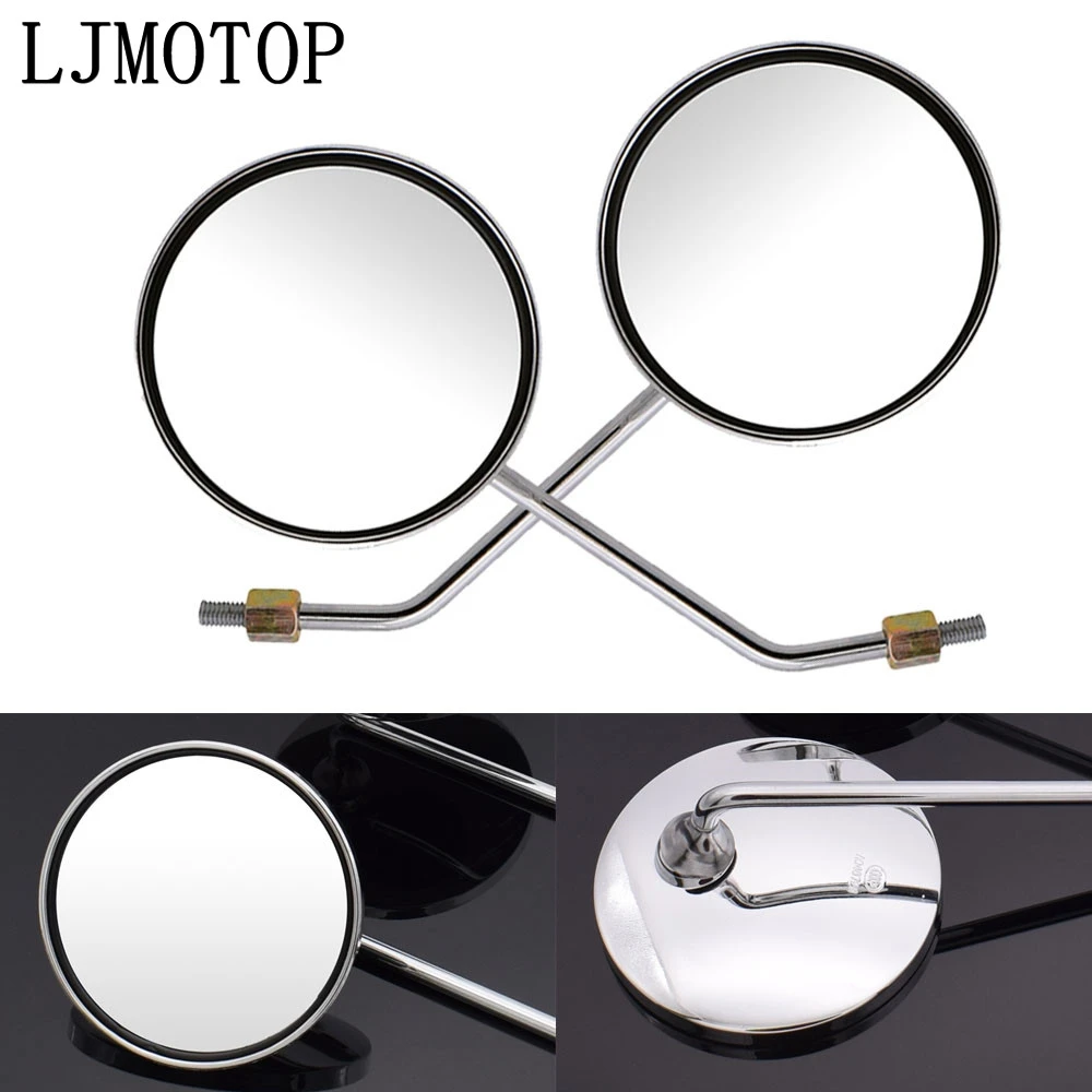 

Motorcycle Back View Mirror Electric Bicycle Mirrors Moped Side Mirror Round For BMW