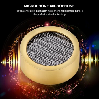 Złoty mikrofon kondensujący kasety zamienniki kapsułek duża membrana Microph części instrumentów elektrycznych ze stopu aluminium tanie i dobre opinie Szyb przednich i Gąbki CN (pochodzenie) Aluminum alloy