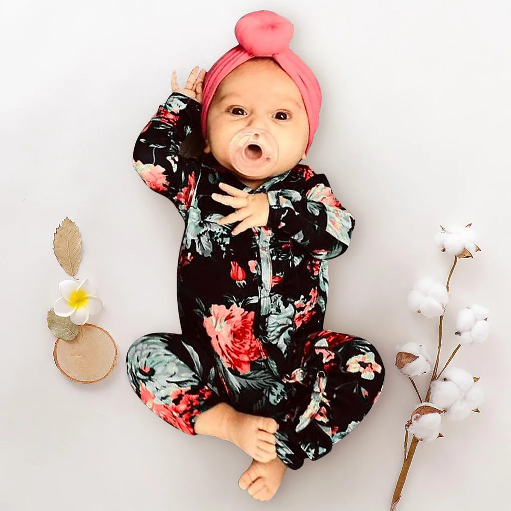 Pasgeboren Peuter baby jongen meisje kleding schattige комбинезон с водяным принтом lange mouw gewikkeld voet комбинезон A2