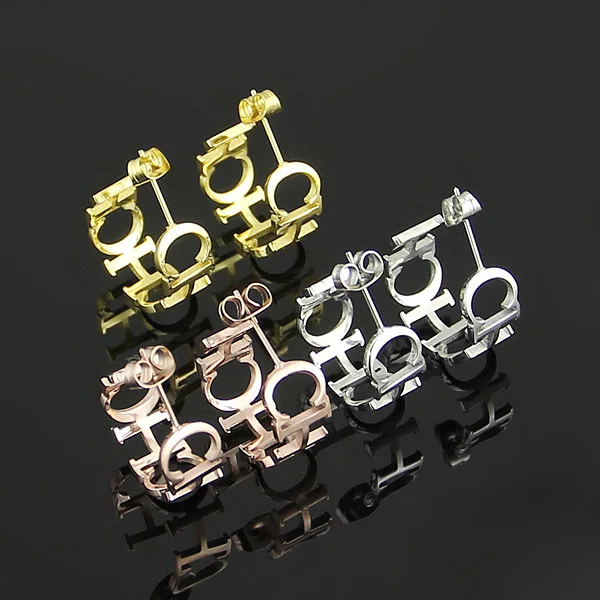 Дизайнерские Модные ювелирные изделия из нержавеющей стали, полые сережки, серебряные серьги-гвоздики с буквой C H для женщин, брендовые ювелирные изделия
