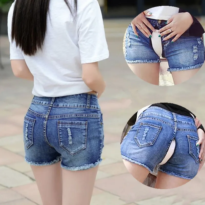 Womens Shorts High Waist Jeans Elastic Ladies Denim Pants for Outdoor Summer 