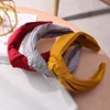 New Solid Color Headband Knot Hair Hoop for Women Simple Cotton Fabric Cross Pearl  Girls Hairband Accessories DSFG05 ► Photo 2/6