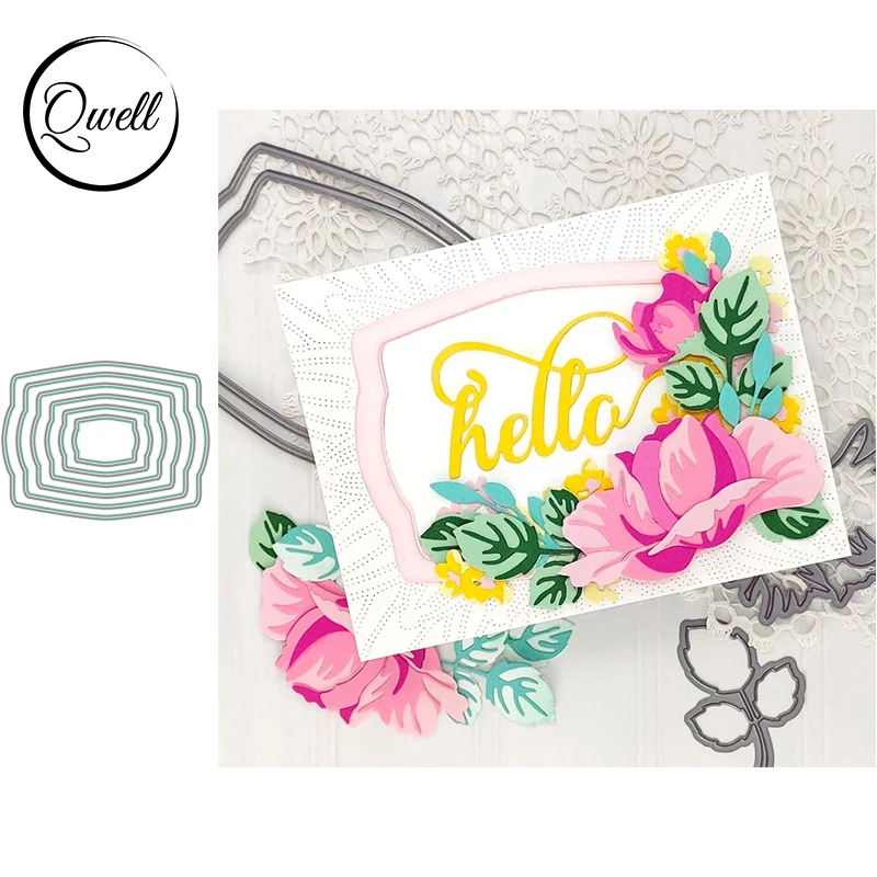 

QWELL Nesting Frames Metal Cutting Dies for Scrapbooking and Card Making Paper Embossing Craft New 2020 die cuts