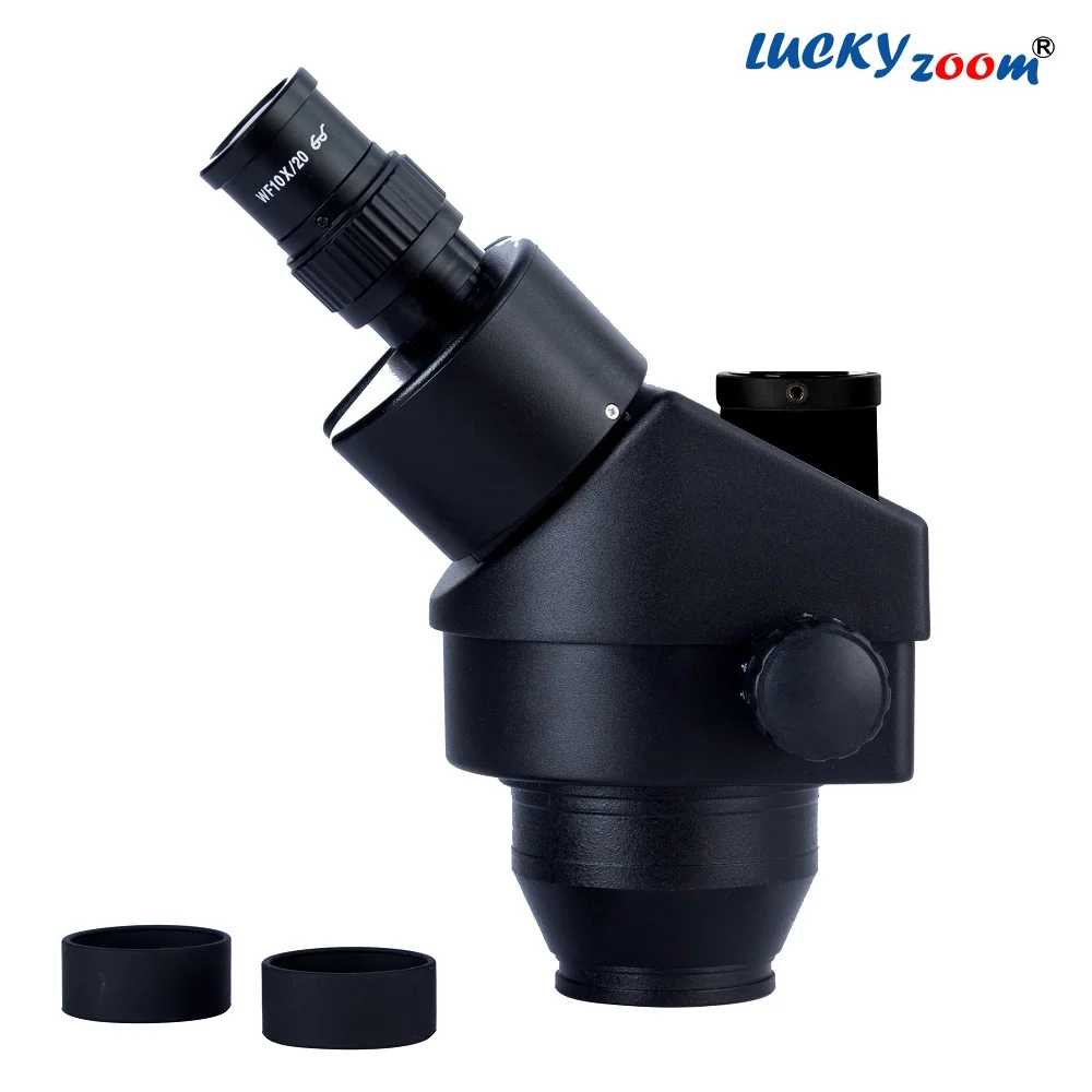 US $197.71 Black Stereo Zoom Microscope Head 35X180X Professional Binocular Trinocular Microscope Soldering Objective Lens WF20X Eyepiece