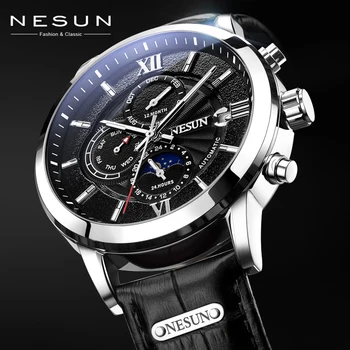 

Nesun automatic watch men Moon phase, calendar, week waterproof men's mechanical watches top brand luxury wristwatch