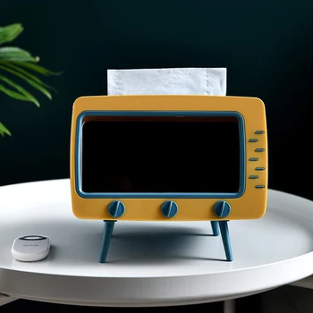 

New Hot TV Tissue Box Dispenser Storage Napkin Case with Mobile Phone Holder Home SMD66
