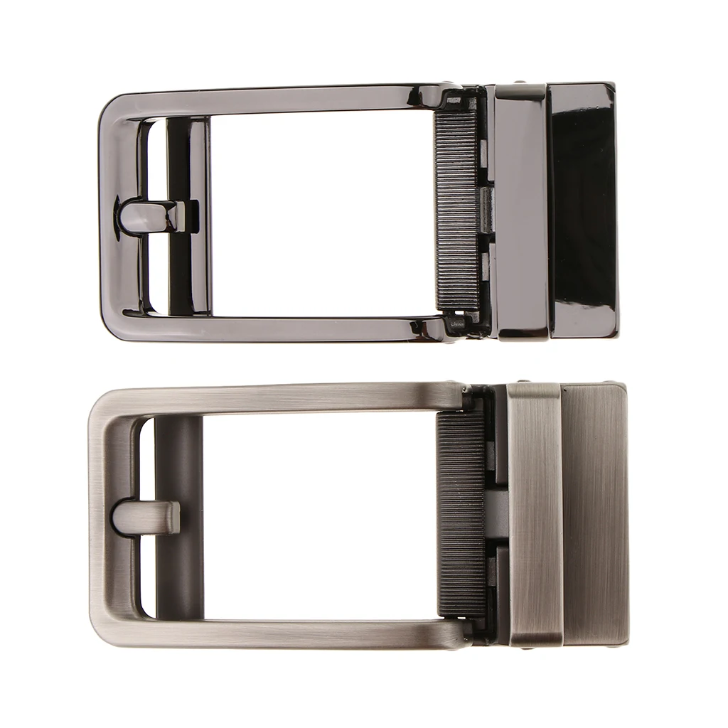 Women Men Casual Retro Alloy Rectangular Ratchet Belt Automatic Slide Buckle Auto Lock Replacement Belt Accessories