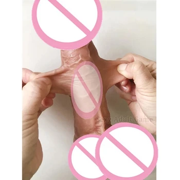 Sliding Realistic Big Dildo For Lesbian Skin Feeling Huge Penis Suction Cup Female Masturbation Fake Dick Tool SM Anal Sex Toys 5