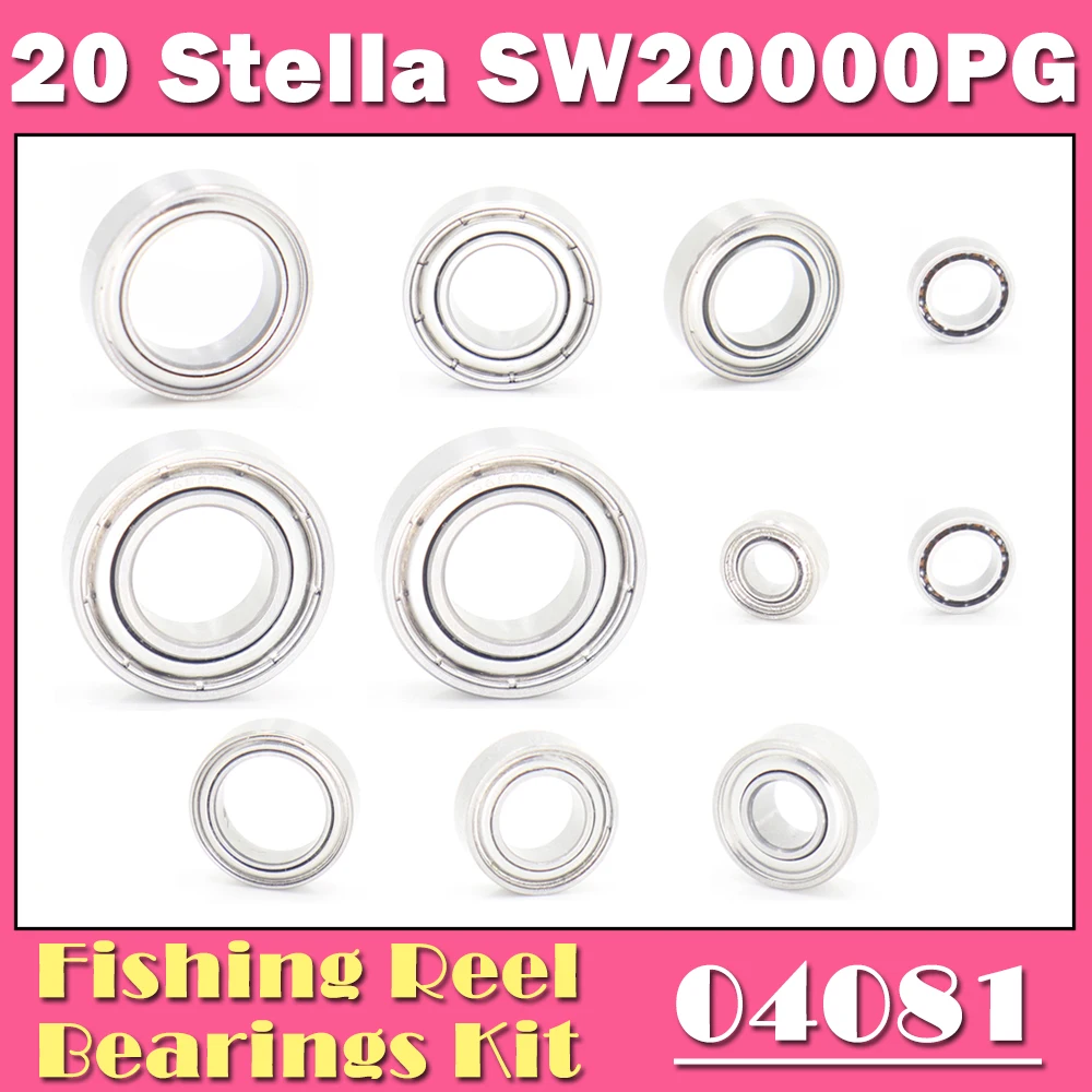 Fishing Reel Stainless Steel Ball Bearings Kit For Shimano 20 Stella SW  18000HG 20000PG 04080 04081 Spinning Reels Bearing Kits
