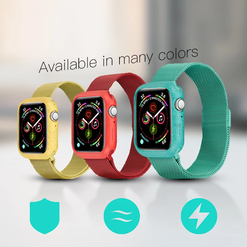 KUULAA бампер для Apple Watch Series 5 4 3 2 1 шт. чехол для Apple Watch тонкий защитный чехол рамка 40 44 38 42 мм чехол ремешок