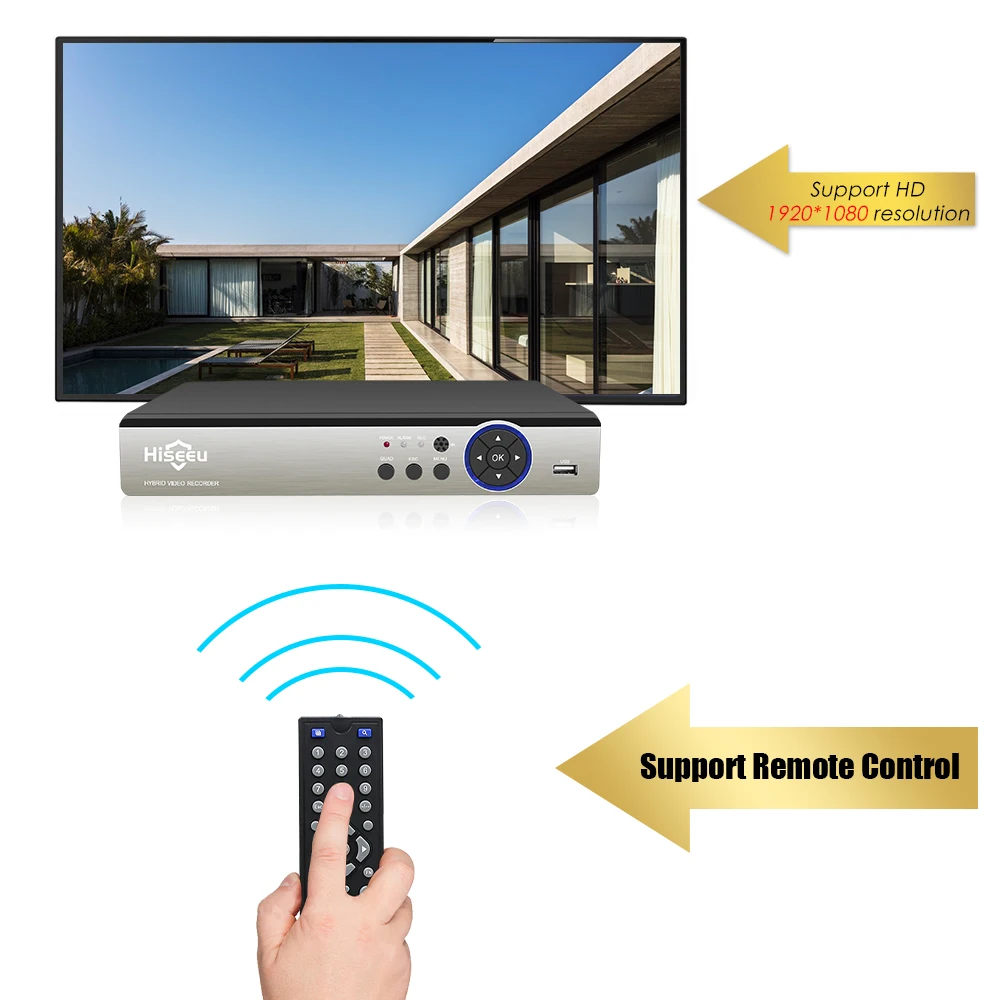  Hiseeu16CH 5in1 Ahd Dvr per Cvbs Tvi Ahd Analogico Telecamere Ip Hd P2P Cloud H.264 Vga Hdmi Sistem