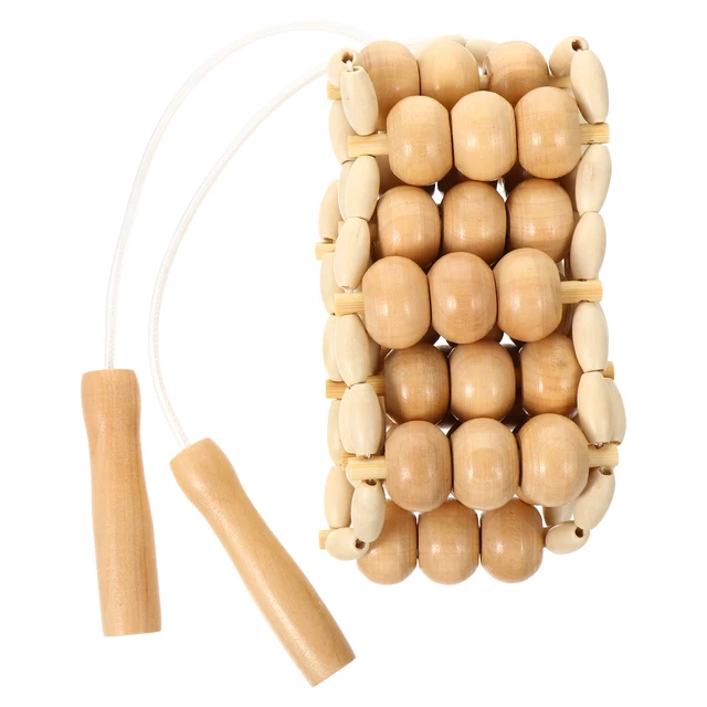 Wood Therapy Massager Massage Roller Handmade Massage Roller Rope Wooden Massager Tool For Body Muscle Pain