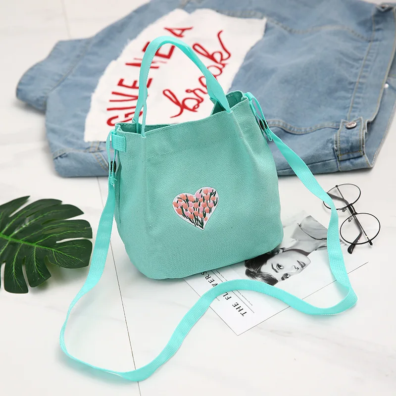 

Micro New Style Korean-style Fashion Bucket Bag Simple Versatile Shoulder Bag School Shopping Portable Canvas Bag