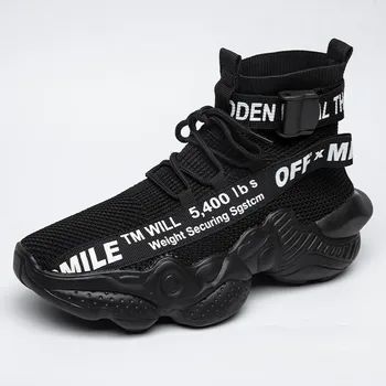 

VSIOVRY New High Top Basketball Shoes Men Cushioning Sport Shoes knit Breathable Sneakers Men Athletic Training Walking Sneakers