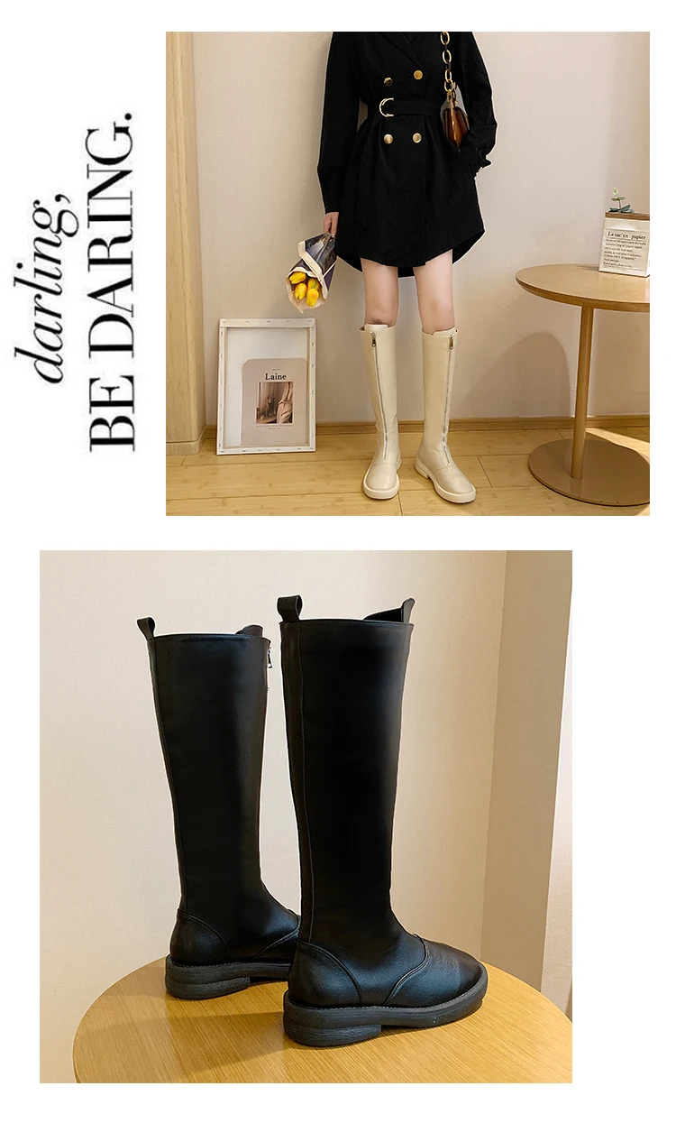Botas botines mujer; коллекция года; рыцарские сапоги однотонные зимние плюшевые женские сапоги до колена на среднем каблуке с круглым носком; botas mujer invierno