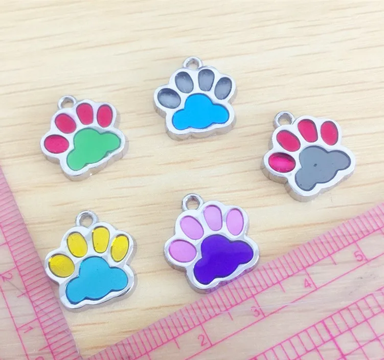 

10pcs Paw Print Hang Pendant, Hang Charm Fit Necklaces Chain DIY accessory zinc alloy