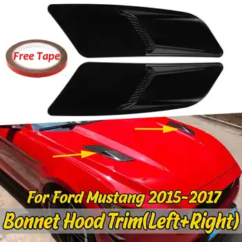 

Universal A Pair Car Front Hood Air Intake Trim Scoop Vent Guards Heat Hoods Cover Trim Panel For Ford For Mustang 2015-2017