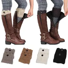 

Women Ladies Winter Leg Warmers Button Crochet Knit Boot Socks Toppers Cuffs