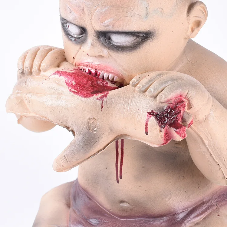 Хэллоуин ужас вечерние Опора еды ручной Череп Призрак Baby Doll каркаса Savage страшные собак и кошек крови Детская Вечеринка страшные игрушки