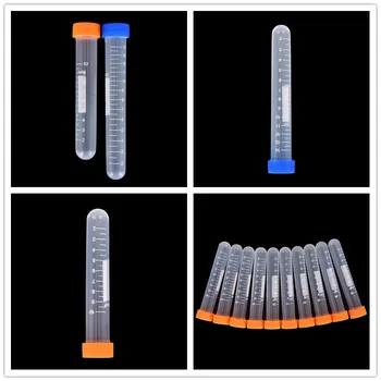 

2020 10pcs Transparent container Graduation 10ml Centrifuge Tube 2ml Volume Plastic Bottles with Round cap