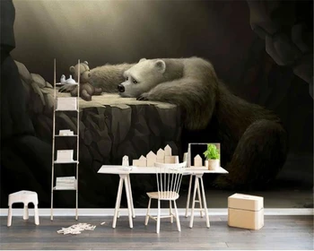 

Custom Mural 3d Wallpaper Dream Forest Cute Mother and Child Bear Home Decor Living Room Bedroom Wallcovering HD Wallpaper