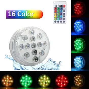 

4pcs IP65 Waterproof Submersible Led Lights RGB 16 Colors Infrared Remote Control Battery Operated Outdoor Party Pool Decoration